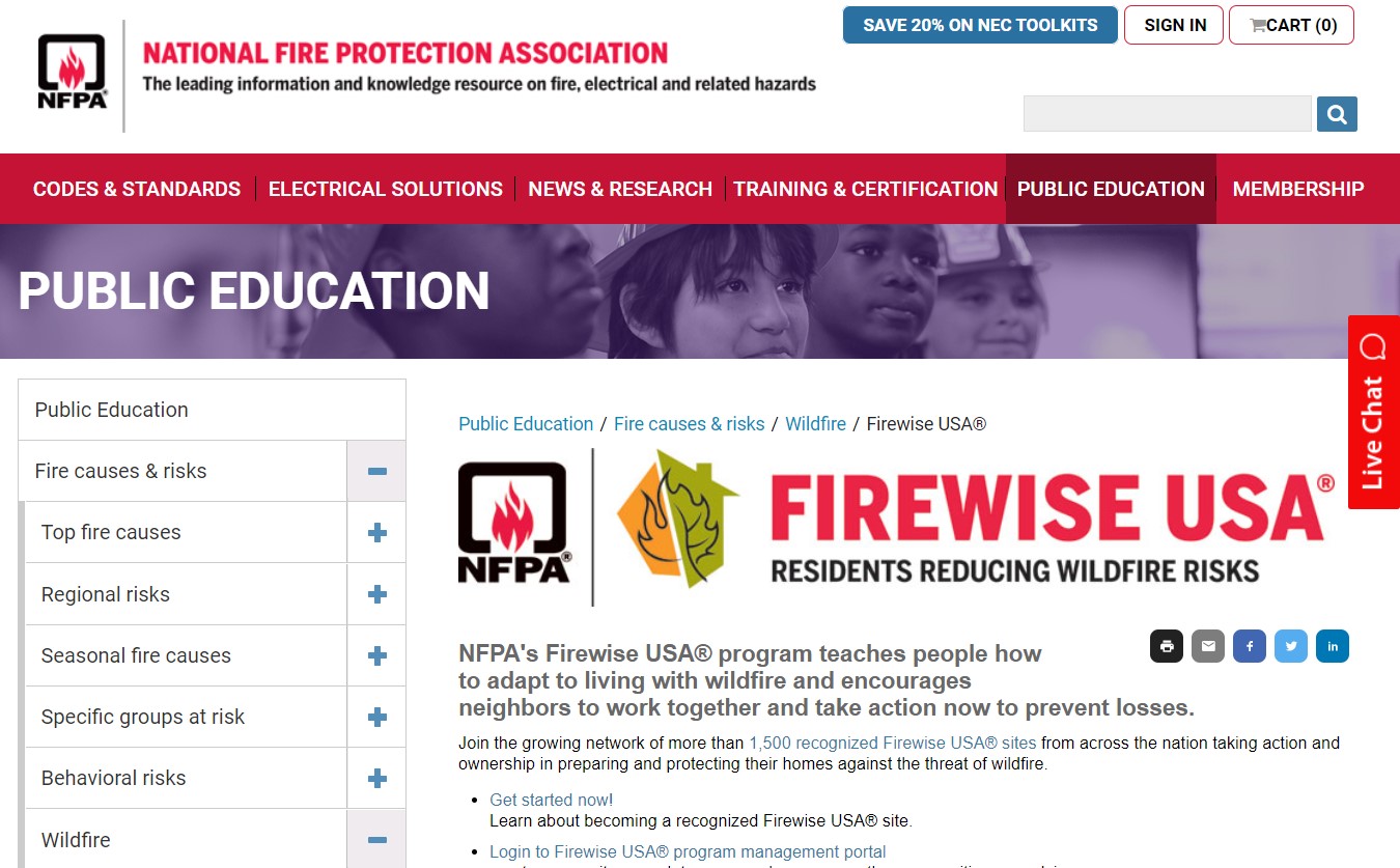 firewise.org homepage